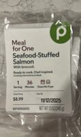 Seafood Stuffed Salmon with Broccoli