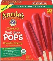 Homegrown organic cheerful cherry fruit juice pops