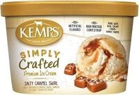 Simply crafted salt sprinkled caramel sauce swirled