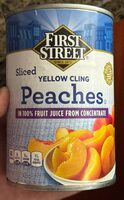 Sliced yellow cling peaches