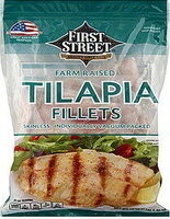 First street farm raised skinless tilapia fillets