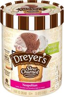 Slow churned neapolitan light ice cream