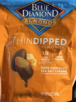 Thin dipped chocolate almonds