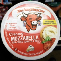 Creamy mozzarella spreadable cheese wedges