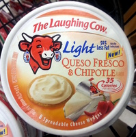 The laughing cow, spreadable cheese wedges, creamy queso fresco chipotle