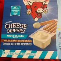 Creamy white cheddar cheese dippers spreadable cheese with breadsticks