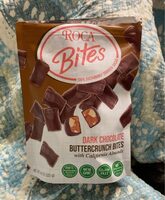 Dark chocolate buttercrunch bites with california almonds