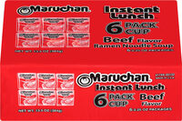 Instant lunch beef ramen noodle soup