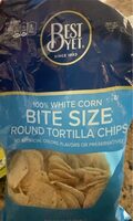 Bite size round tortilla chips