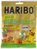 Sour gold-bears gummi candy