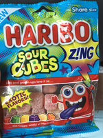 Sour cubes gummi candy, sour