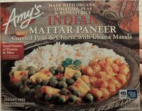 INDIAN MATTAR PANEER Curried Peas & Cheese with Chana Masala