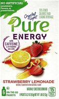 Pure energy strawberry lemonade drink mix with caffeine