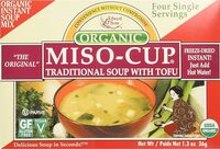 Organic traditional soup with tofu miso cup instant soup