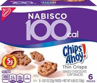 Calorie thin crisps baked chocolate chip cookie snacks