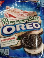 Limited edition peppermint bark chocolate sandwich cookies, peppermint bark