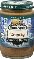 Organic Almond Butter - Roasted - Crunchy - Unsweetened & Salt Free