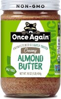 Organic Almond Butter - Lightly Toasted - Creamy - Unsweetened & Salt Free