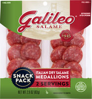 Galileo salame italian dry salame medallions snack pack