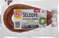 Selects natural hardwood smoked uncured turkey sausage