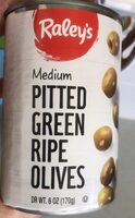 Medium pitted green ripe olives