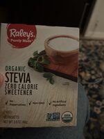 Organic stevia zero calorie sweetener