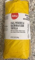 Eggs, Potatoes and Bacon Breakfast Burrito