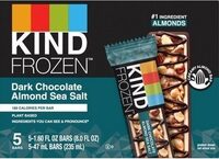Frozen dark chocolate almond sea salt bar