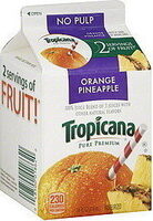 Pure premium orange pineapple juice
