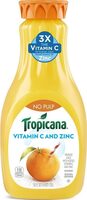 Orange juice with added vitamin c and zinc