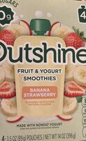Banana strawberry fruit and yogurt smoothie