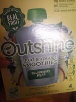 Blueberry pear fruit and yourgurt smoothie