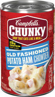 Chunky old fashioned potato ham chowder soup
