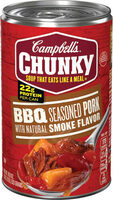 Chunky bbq seasoned pork soup