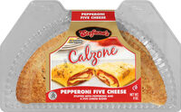 Foods pepperoni four cheese calzone
