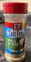 Salt free garlic and herb seasoning