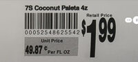 7s coconut paleta 4 oz