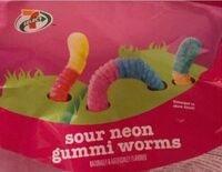 7s Sour neon gummy worms 7 oz