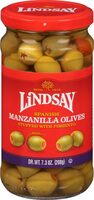 Spanish Manzanilla Olives Stuffed With Pimiento