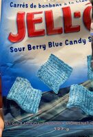 Jello sour berry blue candy squares
