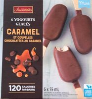 Yogourt glacé caramel et coupelles chocolatées au caramel