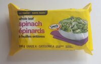 Whole leaf frozen spinach