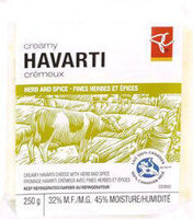 Creamy havarti cheese with herb and spice