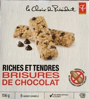 Riches et tendres brisures de chocolat