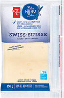 Sliced light swiss cheese