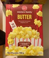 Butter, flavored microwave popping corn