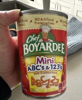 Abc's & 123's pasta in tomato & cheese sauce