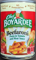 Beefaroni Pasta in Tomato and Meat Sauce