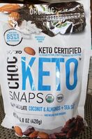 KETO 85% Cacao Dark Chocolate Coconut Almond Sea Salt Snaps