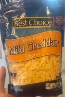 Shredded mild cheddar cheese